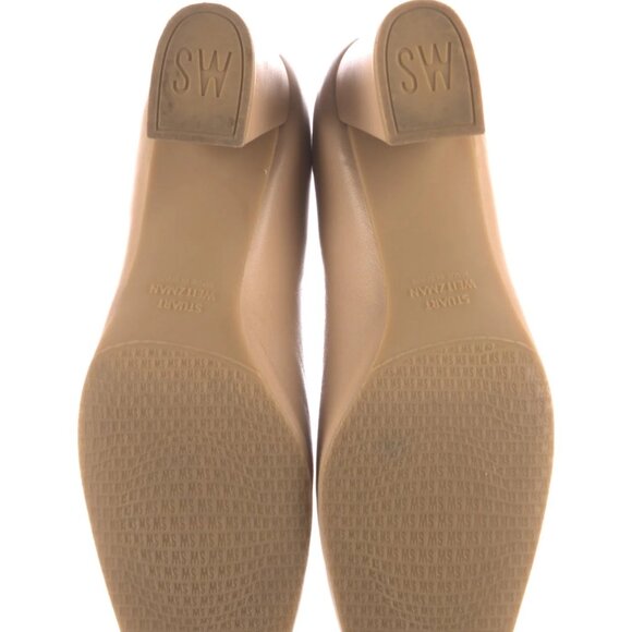 Stuart Weitzman Adobe Flareblock 60 Pumps | Leather Pointed Toe | 7 - Picture 5 of 5